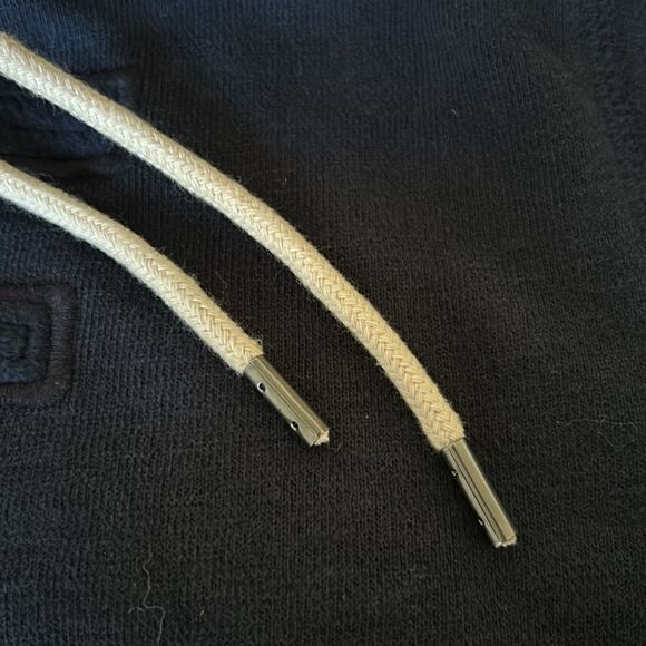 Abercrombie & Fitch hoodie Faux Fur inside Navy Blue Logo front impeccable - Picture 12 of 12